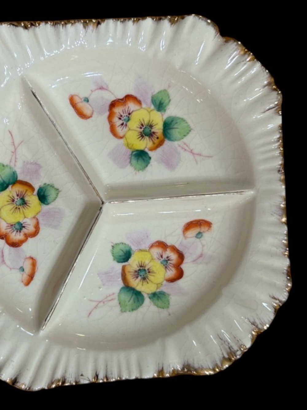 VTG 3 Section Dish Hand Painted in Japan